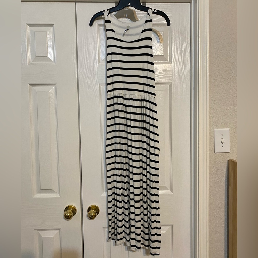 Black and a white Striped Dress